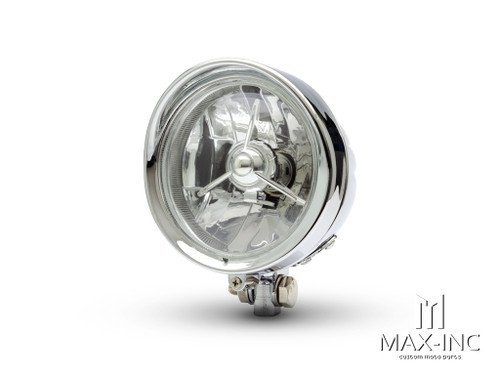 5" Chrome Metal Bottom Mount Custom Headlight - 55w