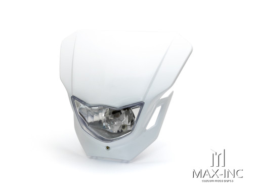 White Universal Supermoto Headlight Mask - 12v/35w