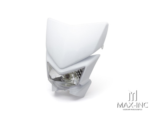 White Beasty Universal Supermoto Headlight Mask - 12v/35w