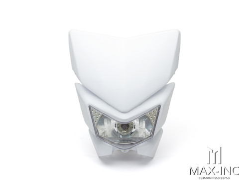 White Beasty Universal Supermoto Headlight Mask - 12v/35w