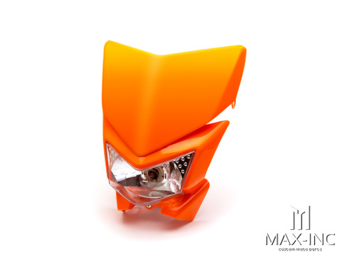 Orange Beasty Universal Supermoto Headlight Mask - 12v/35w
