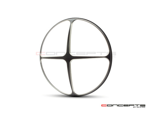 Cross Design 7" Black + Contrast Cut CNC Aluminum Headlight Guard Cover