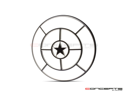 Star Design 7" Black + Contrast Cut CNC Aluminum Headlight Guard Cover
