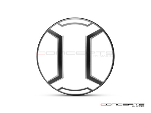 Armour Design 7" Black + Contrast Cut CNC Aluminum Headlight Guard Cover