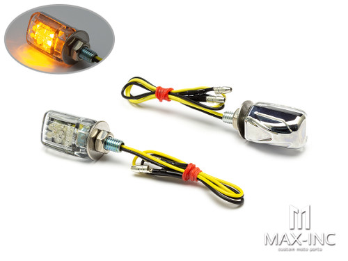 Chrome Tiny LED Turn Signals / Indicators - Small & Bright