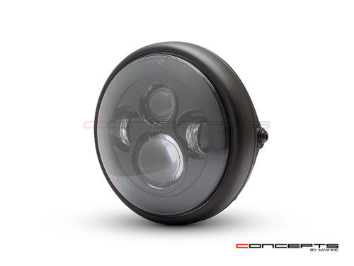 7.7" Matte Black Shorty Multi Projector LED Headlight