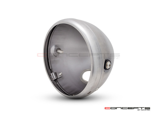 7.7 INCH Raw Unpainted Metal Headlight Housing + Bezel Combo