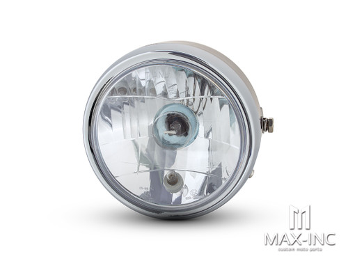 6" Black & Chrome Universal CB Style Headlight - Emarked