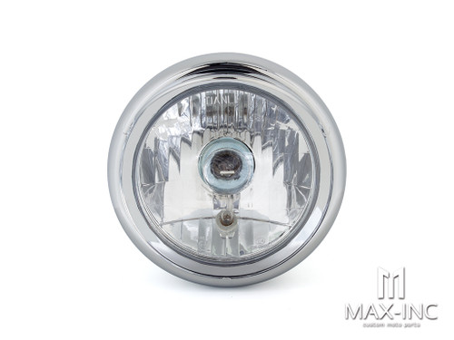 6.75" Chrome Universal Headlight + Visor - Emarked