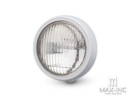 5" Chrome Metal Shallow Bottom Mount Custom Headlight