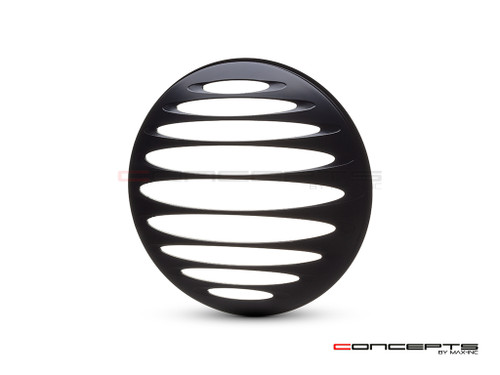Prison Grill Design 7" Black CNC Aluminum Headlight Guard Cover