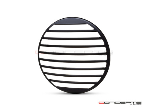 Vent Grill Design 7" Black CNC Aluminum Headlight Guard Cover