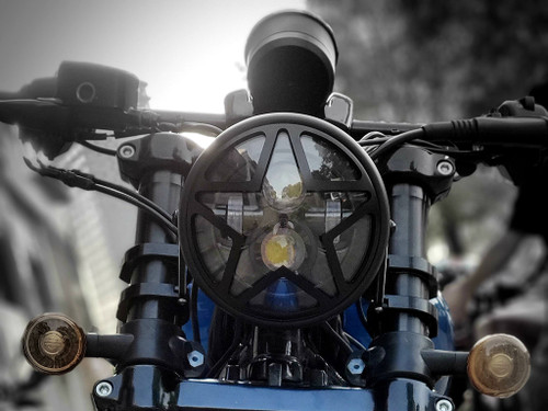 Big Star Grill Design 7" Black CNC Aluminum Headlight Guard Cover