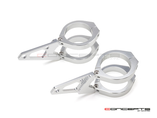 MAX Blade Polished CNC Machined Aluminum Headlight Brackets  - Fits Fork Sizes 32 - 59mm