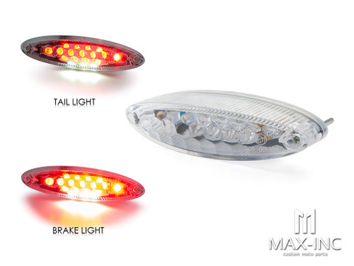 Universal Oval LED Stop / Tail Light - Clear Lens