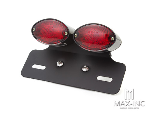 Universal Double Cat Eye Black LED Stop / Tail Light - Red Lens