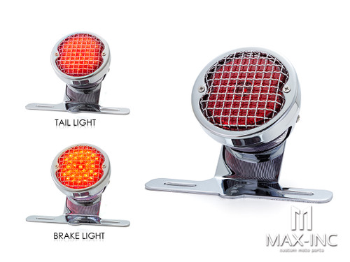 Chrome Mesh Grill Metal LED Stop / Tail Light