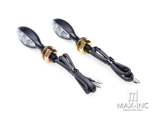 Trinity Matte Black Alloy LED Turn Signals / Indicators