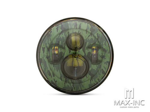7" Projector LED Headlight Insert - Green Camo Face
