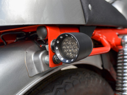 Black Bobber Alloy Integrated LED Stop / Tail Lights + Turn Signals