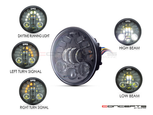 5.75" Integrated LED Headlight + Turn Signals + Daytime Running Lights