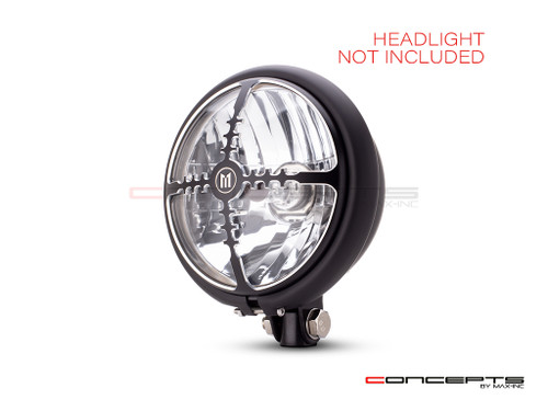 5.75" Cross Hairs Design Black / Contrast CNC Aluminum Headlight Guard Cover