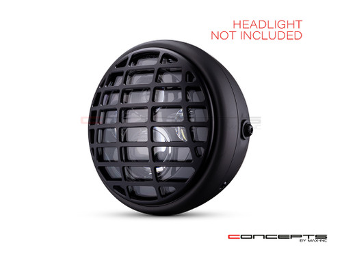 7" Futura Design Black CNC Aluminum Headlight Guard Cover