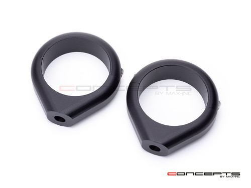 Black CNC Machined Billet Alum Fork Mount Auxiliary Light Clamps - Sizes 32-59mm