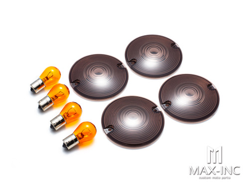Harley Touring  4PCS Turn Signal Light Lens + 4 PCS HALOGEN Bulbs