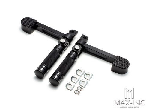 Black Foot pegs Heel Stirrup Footrests Moto Foot Rest case for Harley Touring Softail 883 1200 XL Dyna Fatboy Sportster