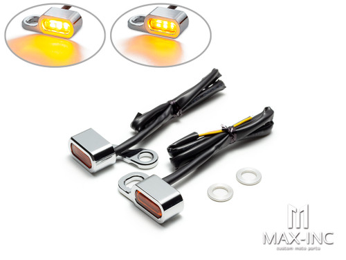 Motorcycle  Amber LED Mini Turn Signal Indicator Running Light Lamp 