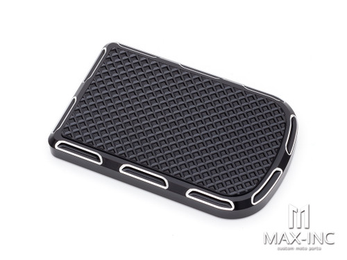 Black Cut Brake Pedal Pad Cover CNC Large Foot Pegs Pads For Harley Touring Road King Electra Street Glide Softail Fat Boy Dyna FLD Trike