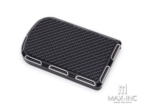 Black Cut Brake Pedal Pad Cover CNC Large Foot Pegs Pads For Harley Touring Road King Electra Street Glide Softail Fat Boy Dyna FLD Trike