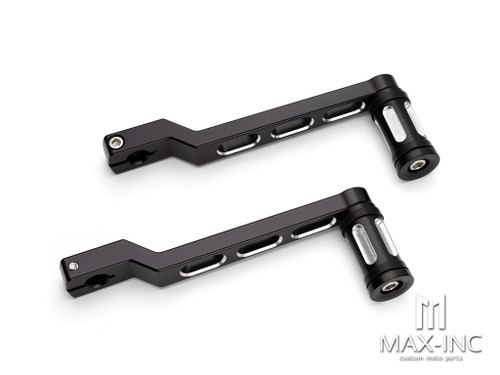 GLOSSE BLACK Motorcycle Heel Toe Shift Levers Shifter Pegs for Harley Touring Road King Street Glide Electra Glide Softail Fatboy FL FLT FLHT