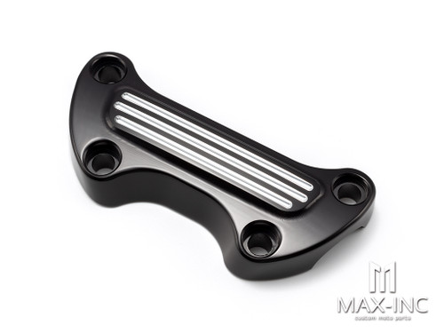 Black Cut Motorcycle CNC Handlebar Top Clamp Bar Riser Mount Cover for Harley Touring Street Glide Softail Breakout Dyna Fat Boy Sportster