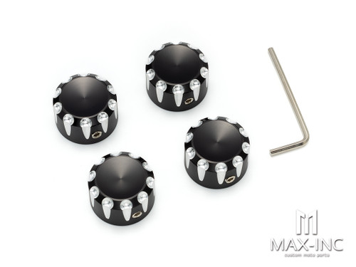 Motorcycle Front Axle Nut Covers Caps Aluminum Black/Chrome For Harley Sportster Touring Softail Dyna VRSC Fat Bob Wide Glide