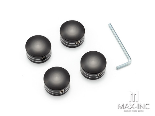 Motorcycle Front Axle Nut Covers Caps Aluminum Black For Harley Sportster Touring Softail Dyna VRSC Fat Bob Wide Glide