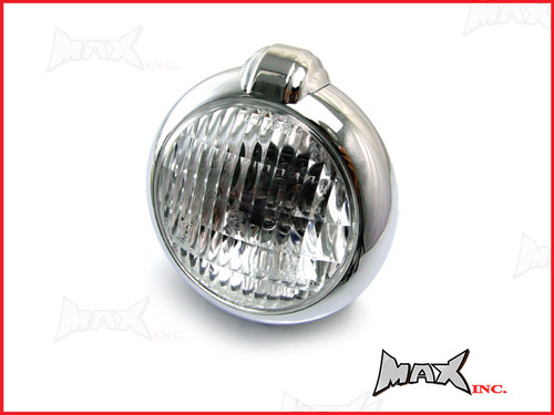 5 1/2" Bates Style Chrome Metal Headlight - 12v / 35w