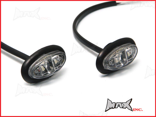 AMBER 12v Oval Flush Mount LED Mini Marker Lights