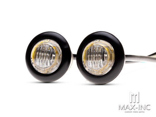 AMBER 12v Round Flush Mount LED Mini Marker Lights