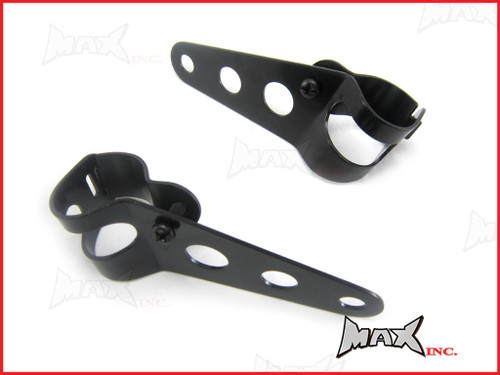 Black Adjustable Universal Headlight Brackets - Fits 32mm-40mm