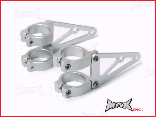 MAX High Quality CNC Machined Silver Headlight Brackets - 36/37mm Diameter