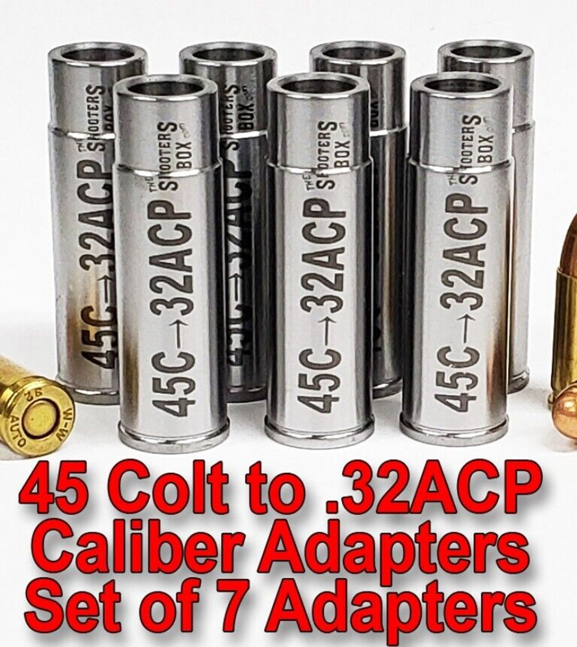 45 COLT to 32 ACP Caliber Adapter - Chamber Reducer - Stainless