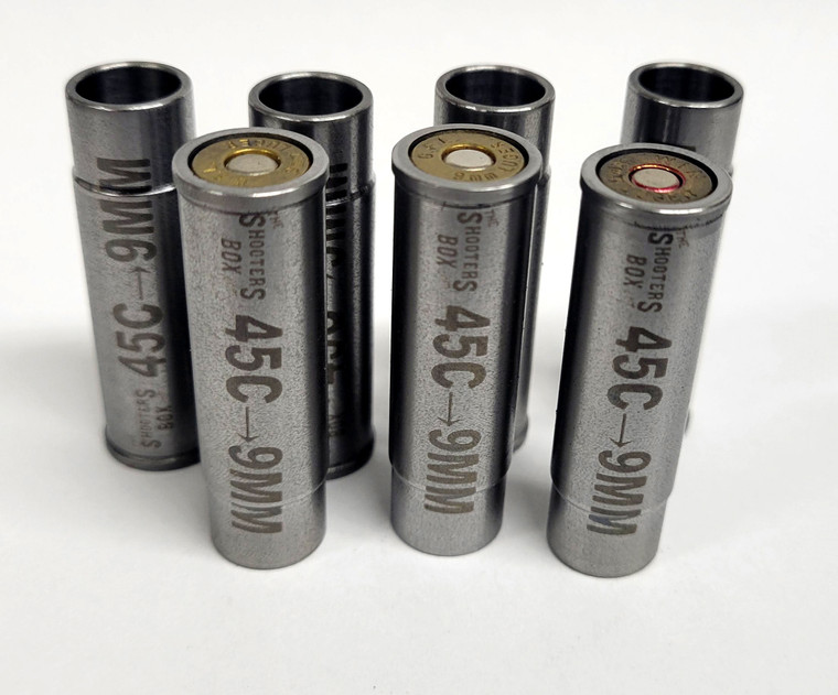 45 COLT to 9MM Caliber Adapter - Chamber Reducer - Stainless - Set of 7