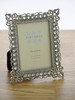 Sixtrees Adelaide Antique Shabby Chic beaded silver metal 3.5x2.5inch photo frame.
