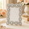 Sixtrees Cecilia Antique Vintage and Shabby Chic Style ornate silver metal 2.5 x 3.5 inch photo frame with beads and crystals