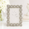 Sixtrees Cecilia Antique Vintage and Shabby Chic Style ornate silver metal 2.5 x 3.5 inch photo frame with beads and crystals