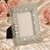 Sixtrees Diana Antique Vintage and Shabby Chic Style ornate silver metal 2.5 x 3.5 inch photo frame with beads and crystals.