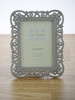Sixtrees Louisa Antique Vintage and Shabby Chic Style silver metal 2.5 x 3.5 inch photo frame with beads and crystals.