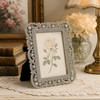 Sixtrees Louisa Antique Vintage and Shabby Chic Style silver metal 2.5 x 3.5 inch photo frame with beads and crystals